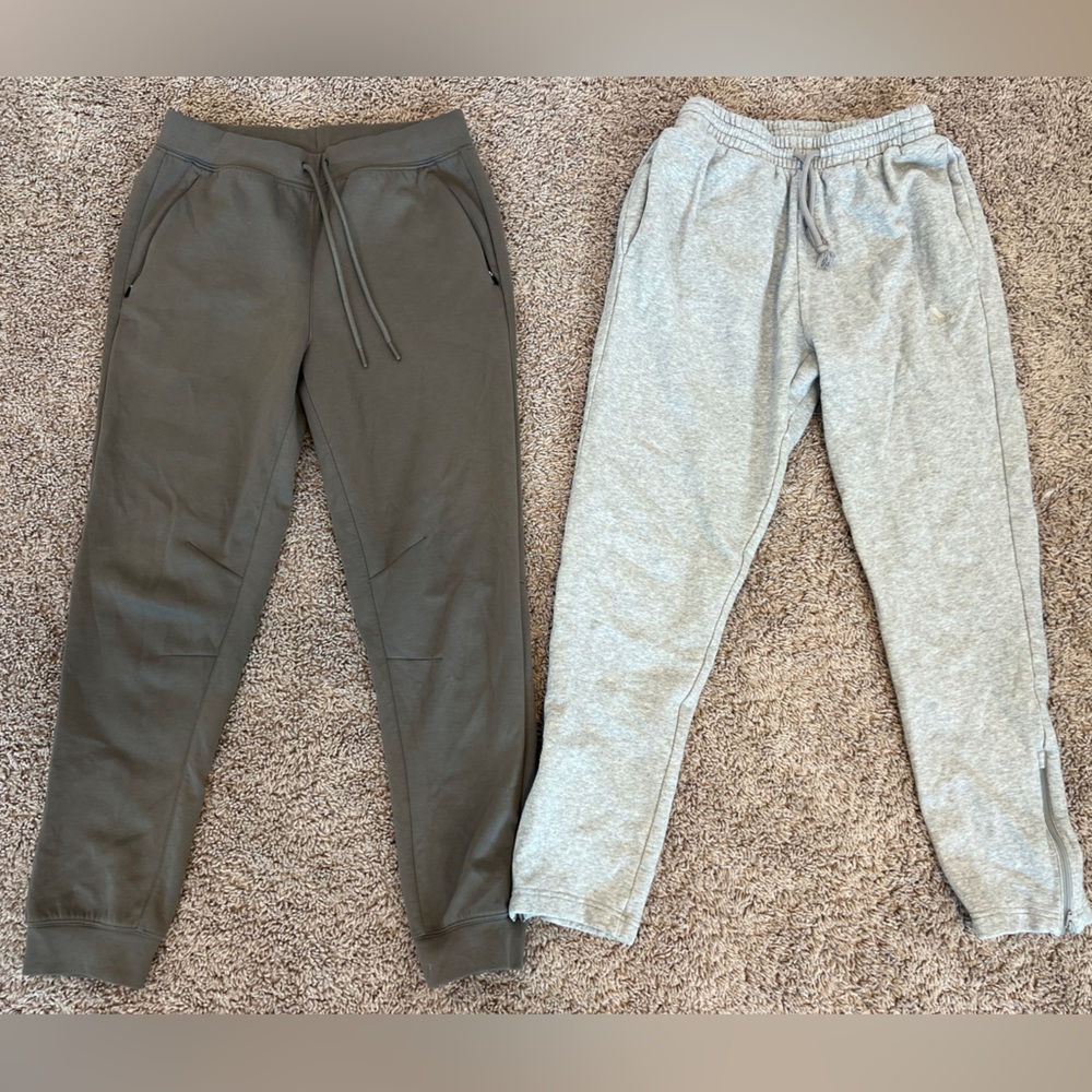 Men's Adidas sweatpants and Vrst joggers, size S.